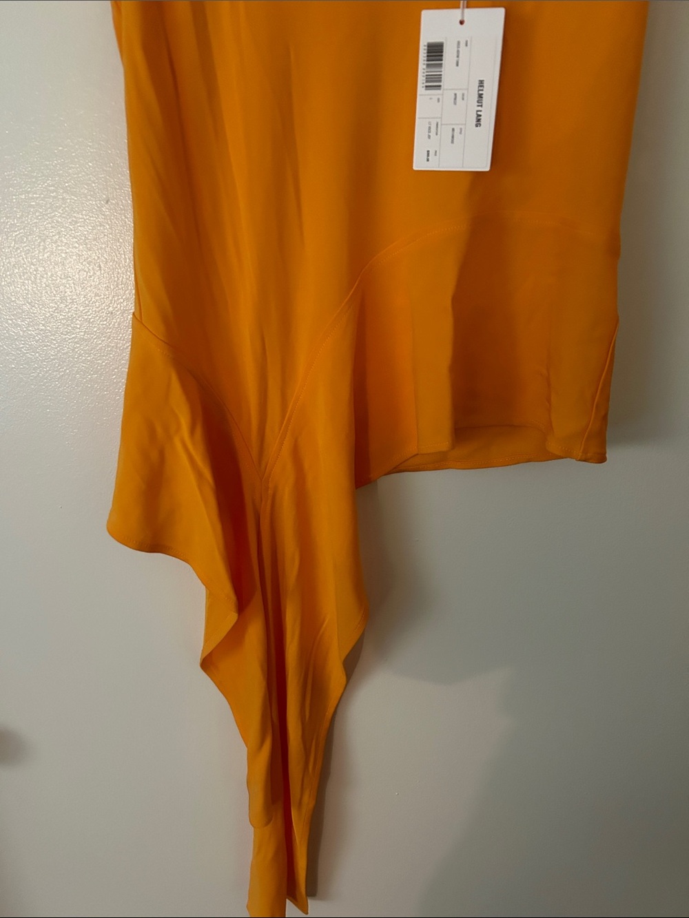 Helmut Lang Asymmetric Orange Tank Top - Picture 3 of 8